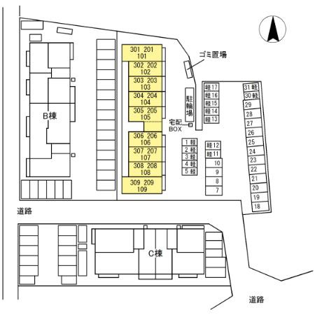 グレイスガーデンAの区画図