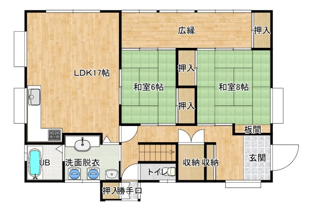 【間取り】 | 柳井・西土穂石(商談中) | １階間取り