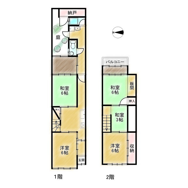 上清蔵口町京町屋の間取り