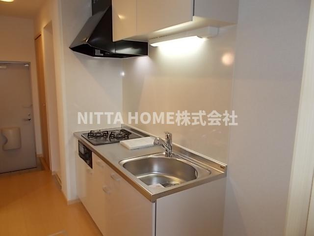 グリーン・テーブルのキッチン|２口コンロ付きのキッチンがあります( ^^)