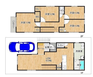 【間取り】 | 新築戸建　明石市太寺天王町全３区画 | ４ＬＤＫ