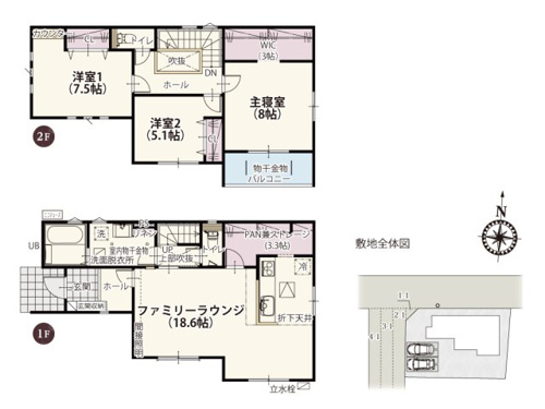 【間取り】 | 約3帖の収納スペースが2箇所についたお片付け上手になれる家。防災用品をしまっておいてもいいですね♪