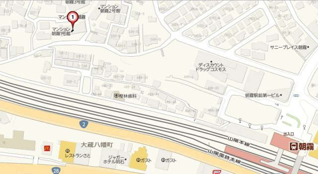 マンション朝霧1号館の地図