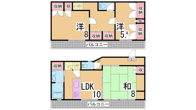神戸市兵庫区西上橘通１丁目の賃貸マンションの間取り