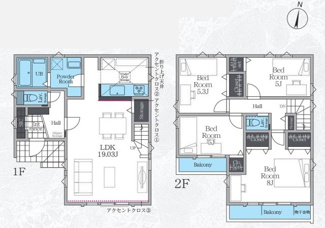【間取り】 | 大和市福田2丁目  3号棟 14期 | 都市ガス　網戸標準仕様　シャッター1箇所付　Ｗロックディンプルキー　南向きバルコニー2箇所　食洗機・浄水器　浴室乾燥機+窓　全居室収納　全室2面採光