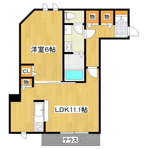 シャトーグレースの間取り|広々リビングが使いやすい！