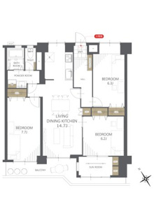 【間取り】野庭団地６０４－４号棟 