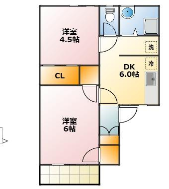塩田ハイツ Gの間取り