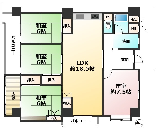 【間取り】 | ふよう若久ハイツ