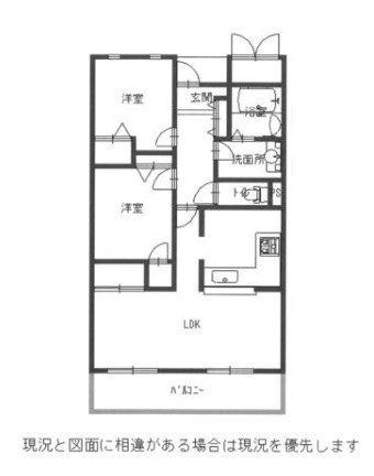 グランメール西高松　302の間取り|2LDK