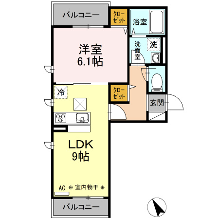 イースト河辺の間取り