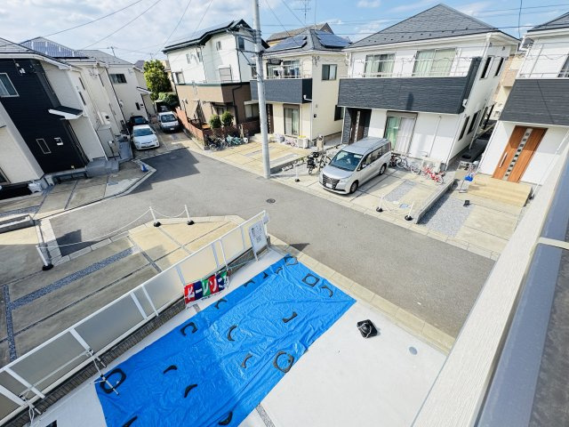 葛飾区東水元４丁目新築戸建【東水元小学校：6分】の展望|寝室前バルコニーより道路側眺望