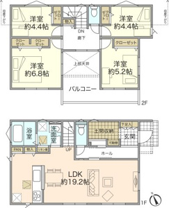 全居室クローゼット、リネン庫など収納充実の4LDKの間取りです