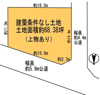 【土地図】 | ■茨木市玉瀬町■建築条件なし土地■角地