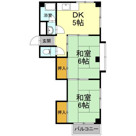 能茶山ハイツの間取り