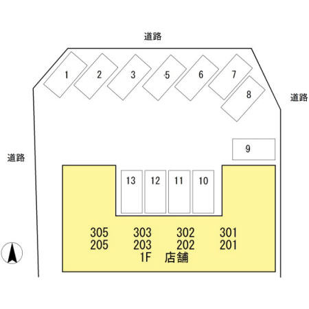 能茶山ハイツの区画図