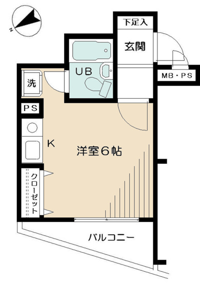 【間取り】 | 日神パレステージ橋本 | 1Kは、キッチンと居室が分かれているため、生活空間にメリハリをつけられますね。料理の臭いが気になりにくく、来客時にもプライベート空間を確保しやすい点が魅力ですね。一人暮らしでも快適な生活を送れますよ。