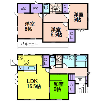 【間取り】 | Livele Garden.S 鹿沼千渡第8 | 〇間取図〇
4LDK+2WICの間取りです。