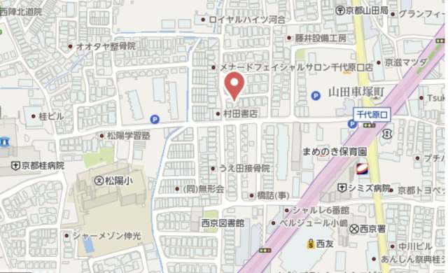 京都市西京区山田車塚町　新築戸建の地図