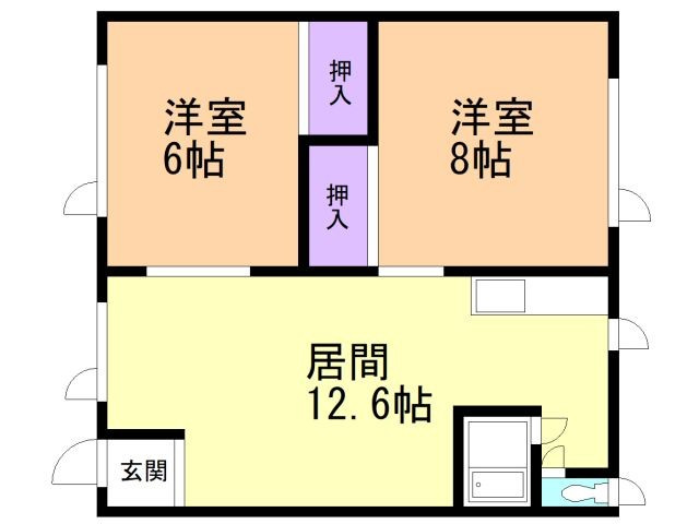 Kアパートの間取り