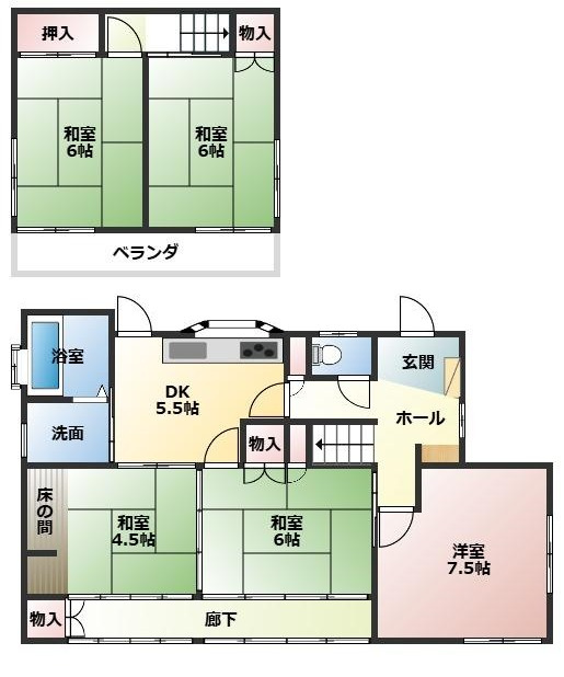 都城市上長飯町の中古一戸建の間取り