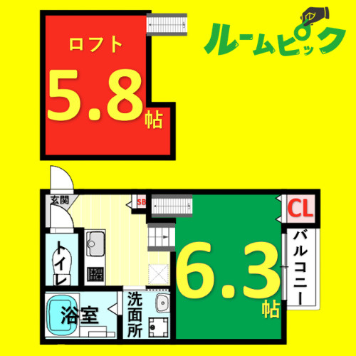 ハーモニーテラス児玉Ⅲ　名古屋市賃貸　仲介手数料無料の間取り