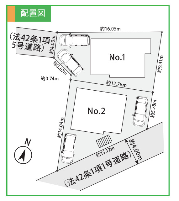 藤沢市辻堂東海岸1丁目3期　新築戸建　全2棟1号棟の区画図