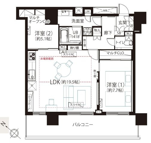 クロスエアタワーの間取り