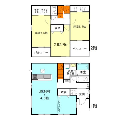 【間取り】 | アーバンスタイル高崎市岩鼻町1期ー④ | 間仕切り対応で3LDK→4LDKに変更可能！
シューズインクロークやウォークインクローゼット完備！