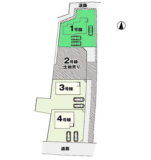 【区画図】 | アーバンスタイル高崎市岩鼻町1期ー① | 岩鼻小学校まで1.4Km！カースペースは3台駐車可能！