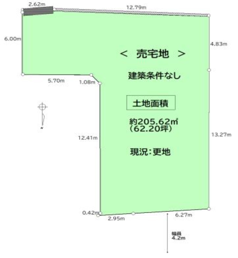 東香里元町　売地（建築条件なし）の土地図