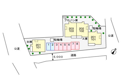 【駐車場】 | アヴニール秋葉Ａ