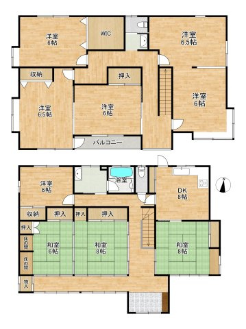 七ヶ浜町境山2丁目　広々9DK住宅♪の間取り
