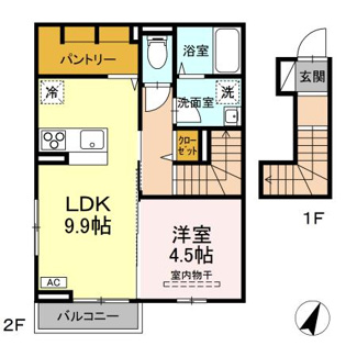 【間取り】 | コーポ藤原Ⅵ | 1LDK