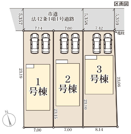 リーブルガーデン／西区横手第二／1号棟の区画図