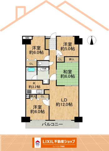 アドリーム石切山手の間取り|2026年初旬リノベーション完成予定の4LDK中古マンションです◎