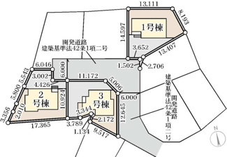 【区画図】 | 郡山市安積町南長久保1丁目新築一戸建て3棟
