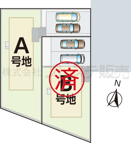 生駒市あすか野南３丁目の新築一戸建の区画図|全体区画図