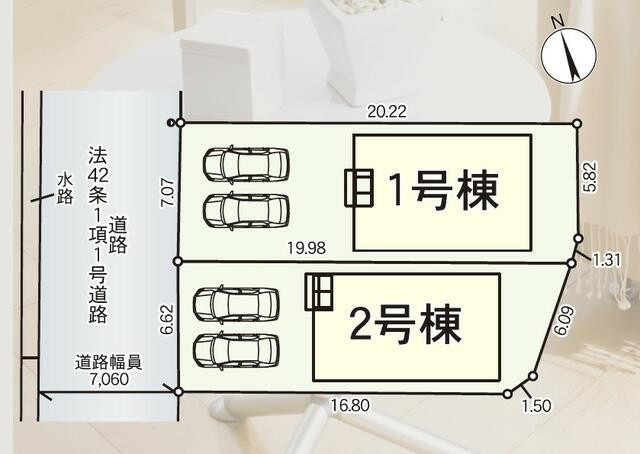 高松市鶴市町の新築一戸建の区画図