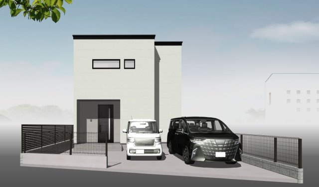 愛宕町３丁目　建築条件付　売土地の外観パース|プラン例　建物価格　2,630万円　建物面積　91.92㎡（約27.80坪）