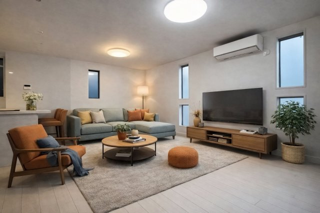 文京区大塚5丁目　中古戸建の居間・リビング|家具は全てCGです。

資料請求などお気軽にお問い合わせ下さい！
03-5990-5201