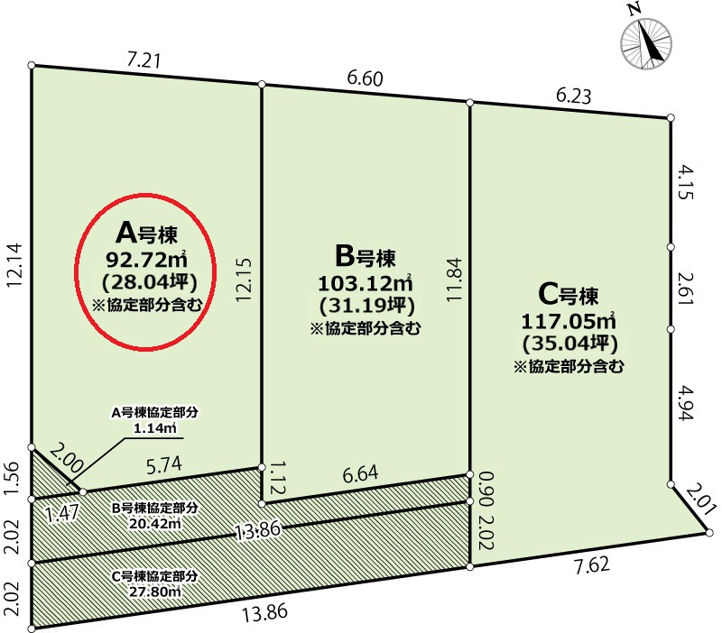 練馬区富士見台１丁目新築戸建の区画図