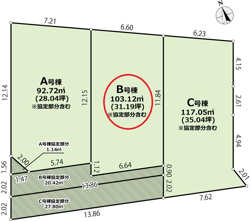 練馬区富士見台１丁目新築戸建の区画図