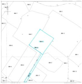 古屋付き広大な土地♪資材置き場などにいかがですかの地図|土地の公図です