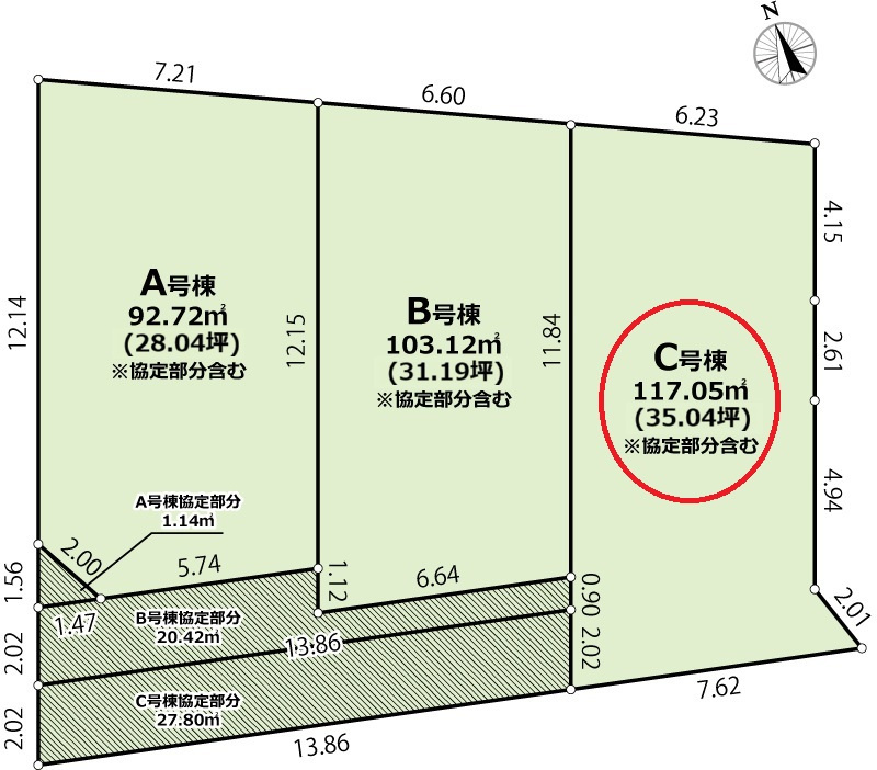 練馬区富士見台１丁目新築戸建の区画図