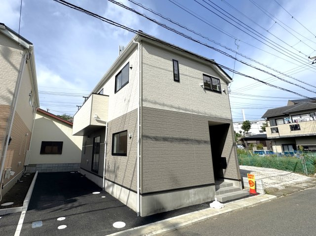 松戸市八ケ崎緑町新築戸建の外観|1号棟外観・完成済み内覧可能です！