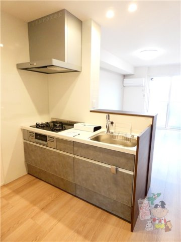 セレストブルーのキッチン