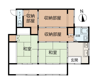 【間取り】 | 笠間市南友部2DKS+3K中古住宅 | 母屋