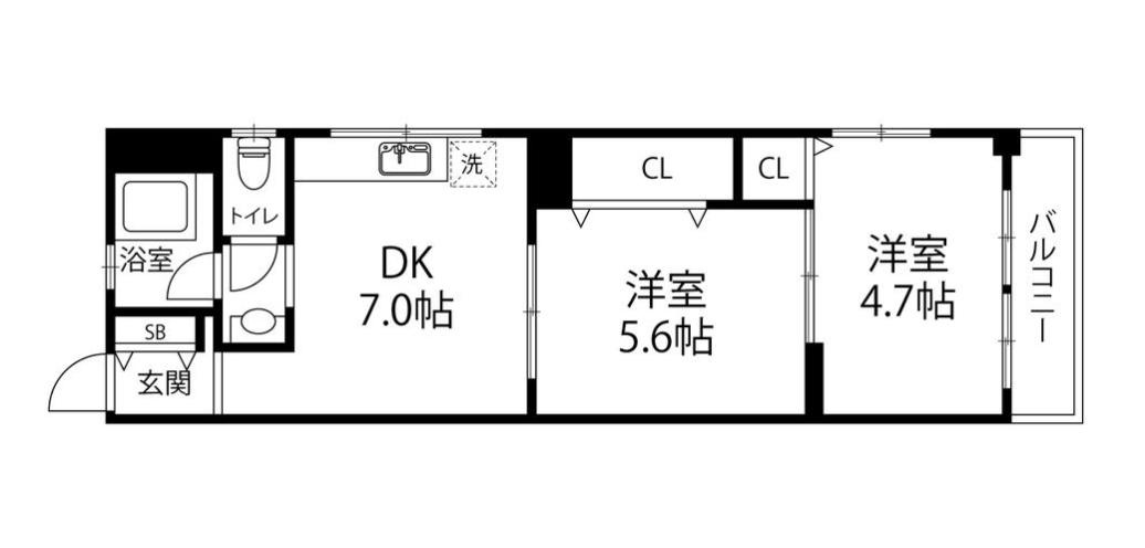 マヤコーポ西棟の間取り