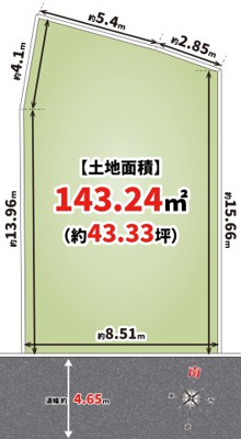 【区画図】 | 豊中市柴原２丁目　建築条件無し売土地♪ | 【本日案内可能！】
桜井谷小学校：徒歩約9分♪
第十三中学校：徒歩約2分♪